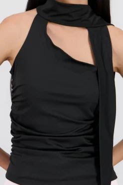Shasa Asymmetric Top with Neck Detail