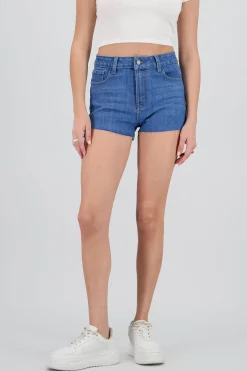 Shasa Asymmetrical Distressed Mini Shorts