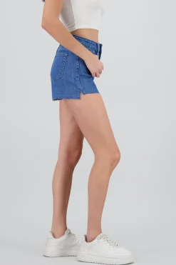 Shasa Asymmetrical Distressed Mini Shorts