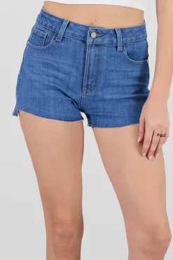 Shasa Asymmetrical Distressed Mini Shorts