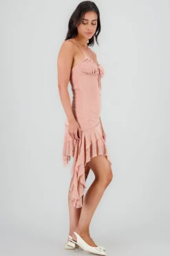 Shasa Asymmetrical Lace Mini Dress