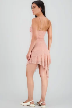 Shasa Asymmetrical Lace Mini Dress