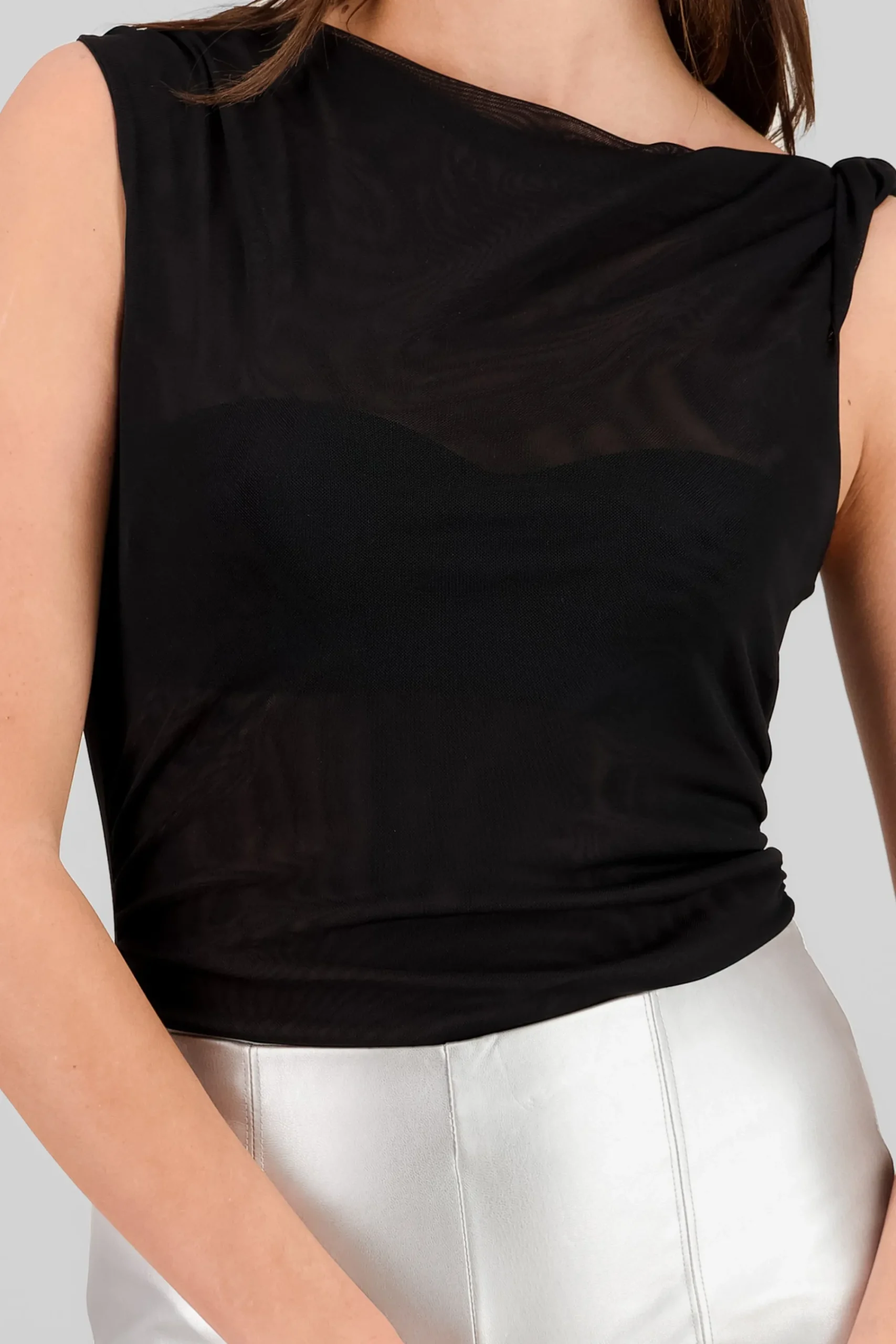 Shasa Asymmetrical Mesh Bodysuit