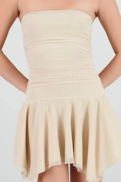 Shasa Asymmetrical Mesh Mini Dress