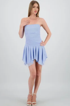 Shasa Asymmetrical Mesh Mini Dress