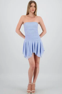 Shasa Asymmetrical Mesh Mini Dress