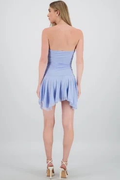 Shasa Asymmetrical Mesh Mini Dress