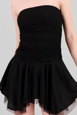 Shasa Asymmetrical Mesh Mini Dress