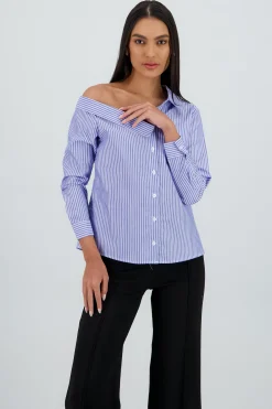 Shasa Asymmetrical Striped Shirt