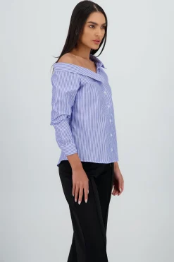 Shasa Asymmetrical Striped Shirt