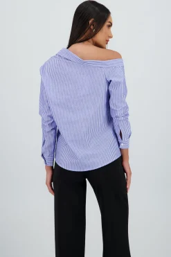 Shasa Asymmetrical Striped Shirt