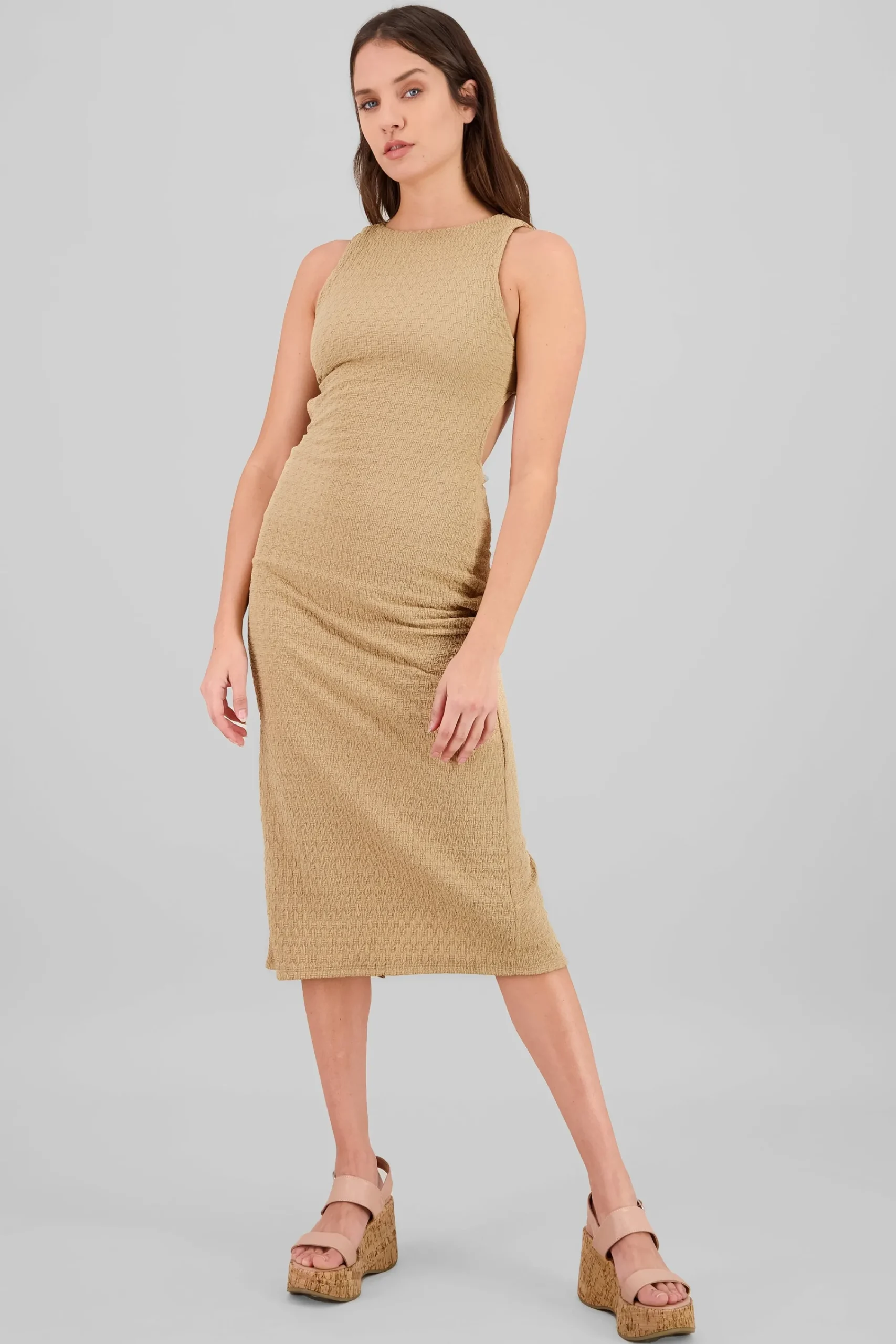 Shasa Back Detail Textured Dress