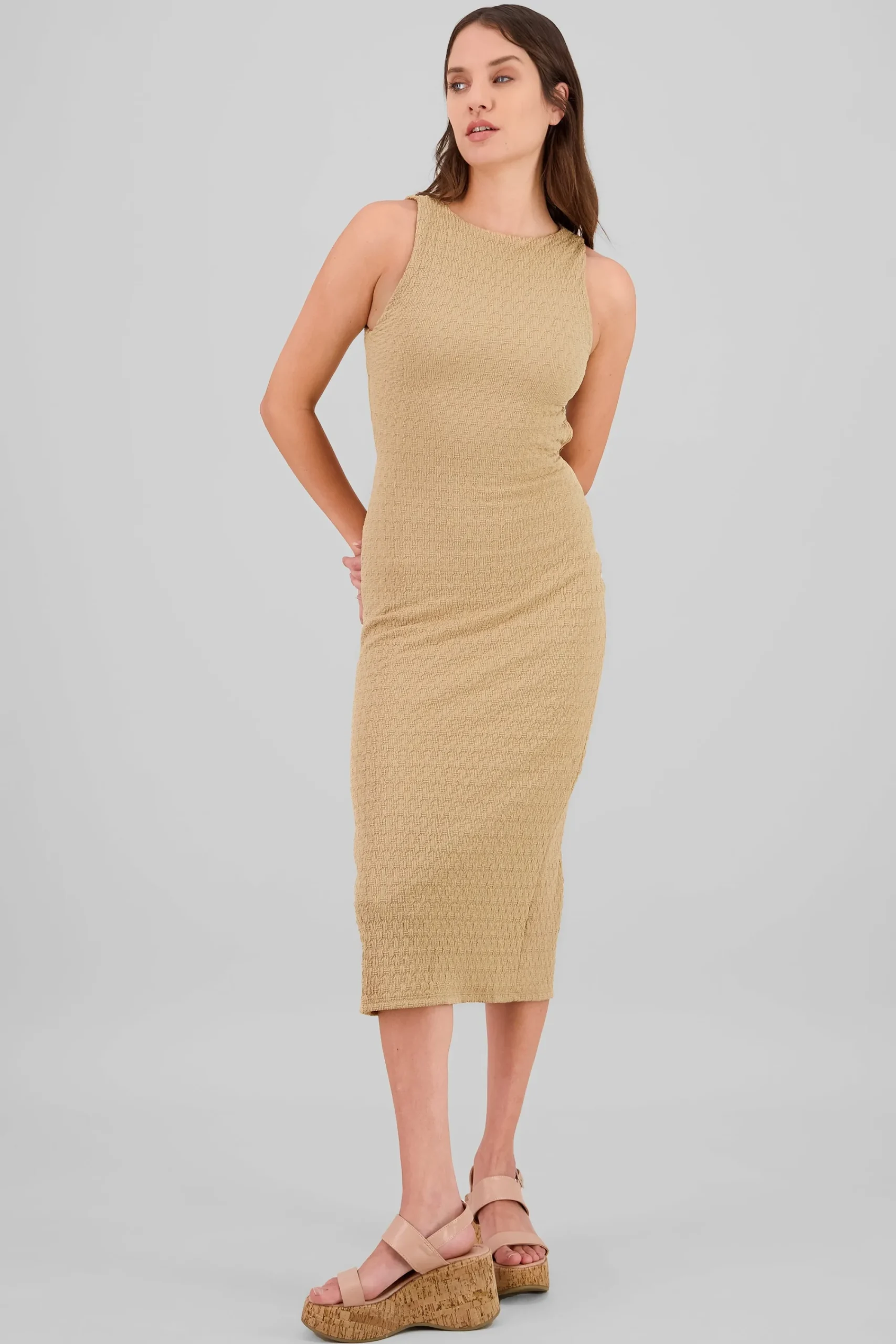 Shasa Back Detail Textured Dress