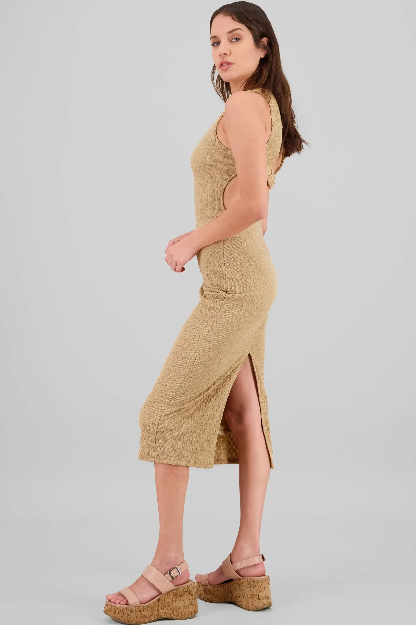 Shasa Back Detail Textured Dress