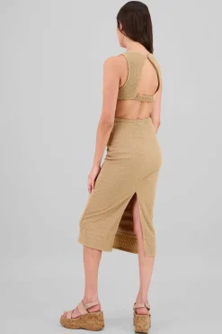 Shasa Back Detail Textured Dress