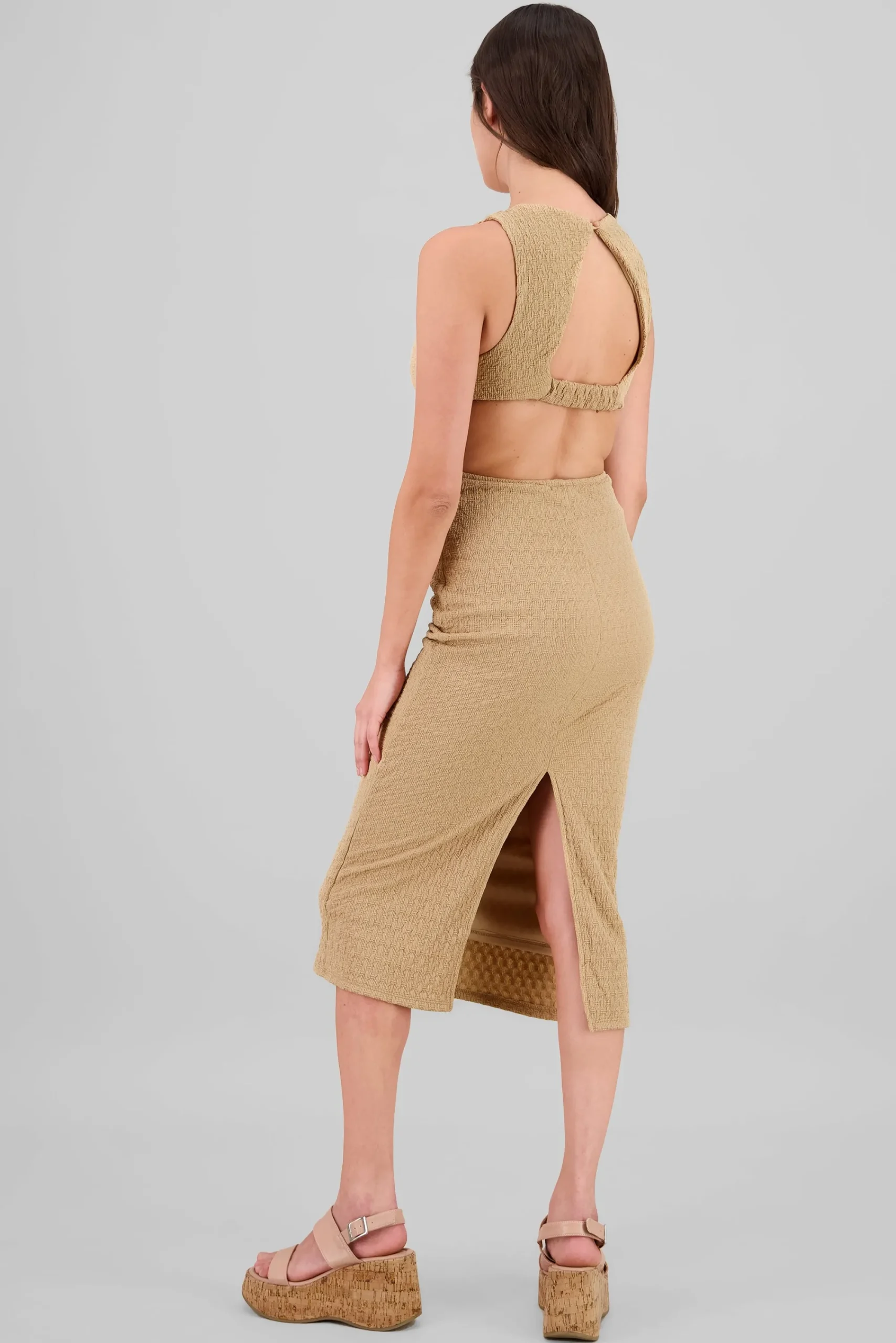 Shasa Back Detail Textured Dress