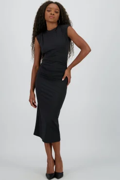 Shasa Backless Midi Dress with V Neck