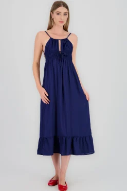 Shasa Backless Midi Dress with Straps