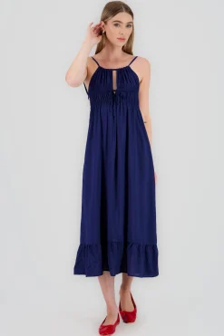 Shasa Backless Midi Dress with Straps