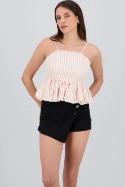 Shasa Balloon Detail Strap Top