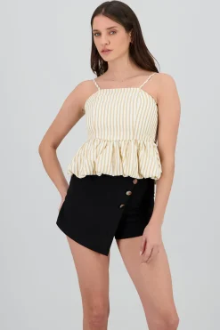 Shasa Balloon Detail Strap Top
