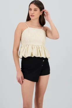 Shasa Balloon Detail Strap Top