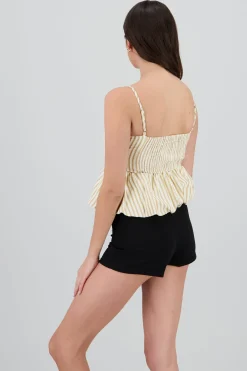 Shasa Balloon Detail Strap Top