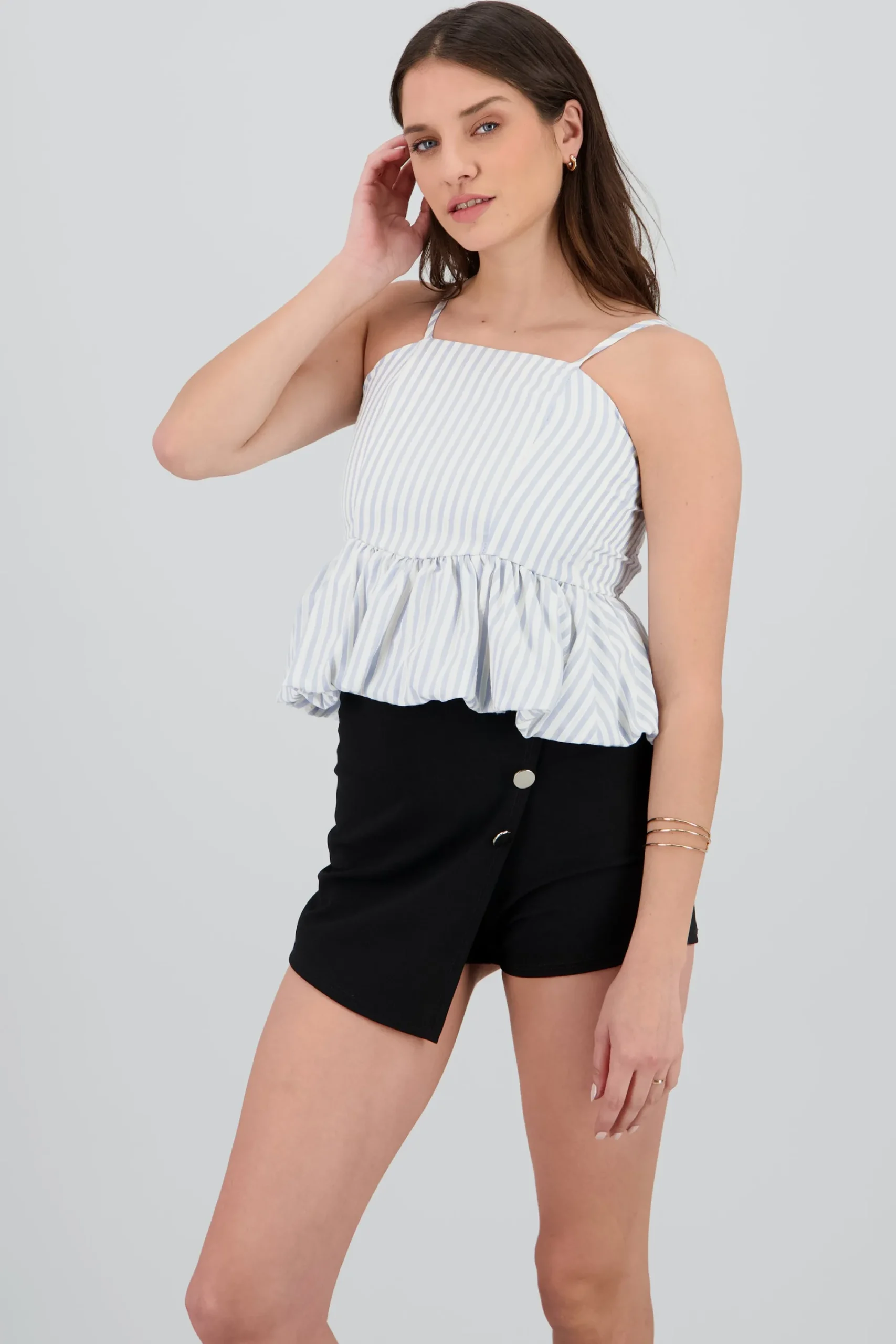 Shasa Balloon Detail Strap Top