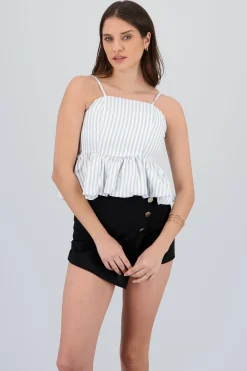 Shasa Balloon Detail Strap Top