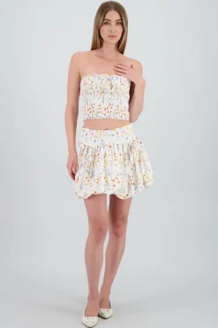Shasa Balloon Floral Print Skirt