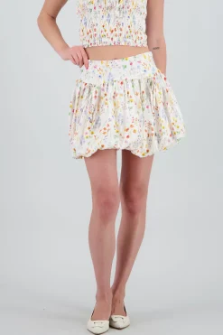 Shasa Balloon Floral Print Skirt