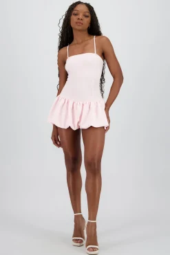 Shasa Balloon Mini Dress with Straps