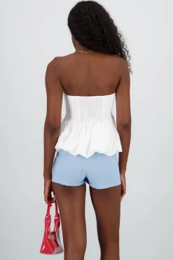 Shasa Balloon Strapless Blouse