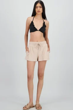 Shasa Bandana Textured Drawstring Shorts
