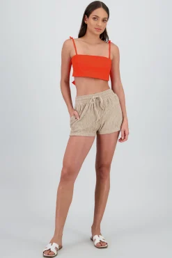 Shasa Bandana Textured Drawstring Shorts