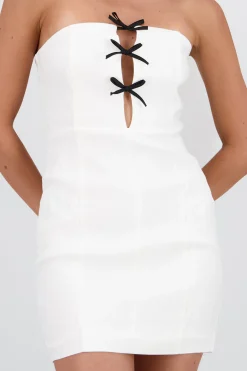 Shasa Bandeau Mini Dress with Bows