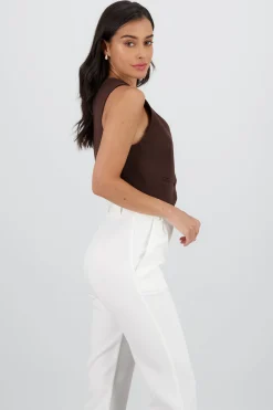 Shasa Basic Button Vest Crop Top