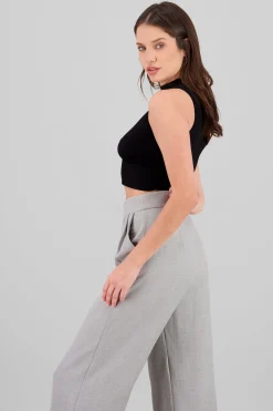 Shasa Basic Ribbed High Neck Top