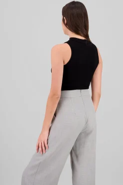 Shasa Basic Ribbed High Neck Top