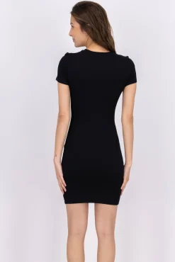 Shasa Basic Side Split Mini Dress