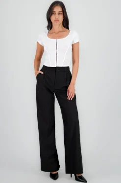 Shasa Basic Straight Leg Trousers