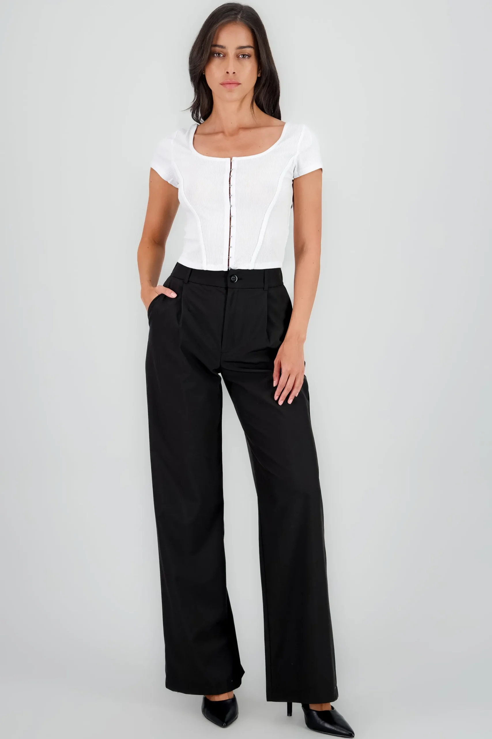 Shasa Basic Straight Leg Trousers