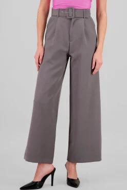 Shasa Basic Wide Leg Dress Pants With Belt