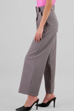 Shasa Basic Wide Leg Dress Pants With Belt
