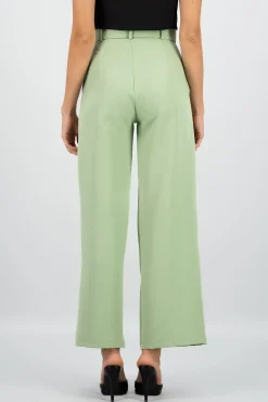 Shasa Basic Wide Leg Dress Pants With Belt