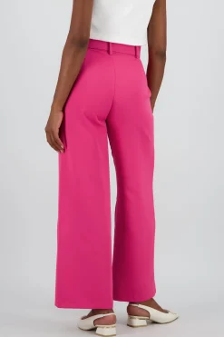 Shasa Basic Wide Leg Dress Pants With Belt