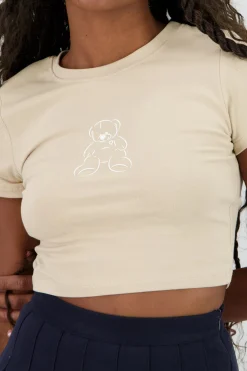 Shasa Bear Printed Crop T-Shirt