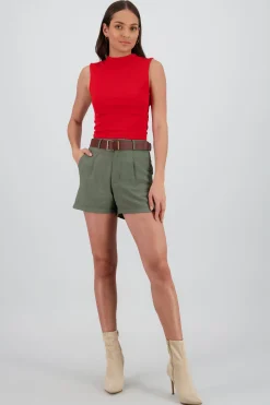 Shasa Belt and Pleats Shorts