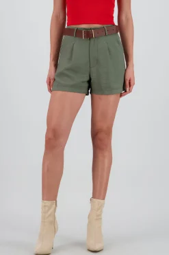 Shasa Belt and Pleats Shorts