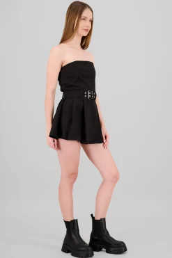 Shasa Belt Detail Pleated Mini Dress
